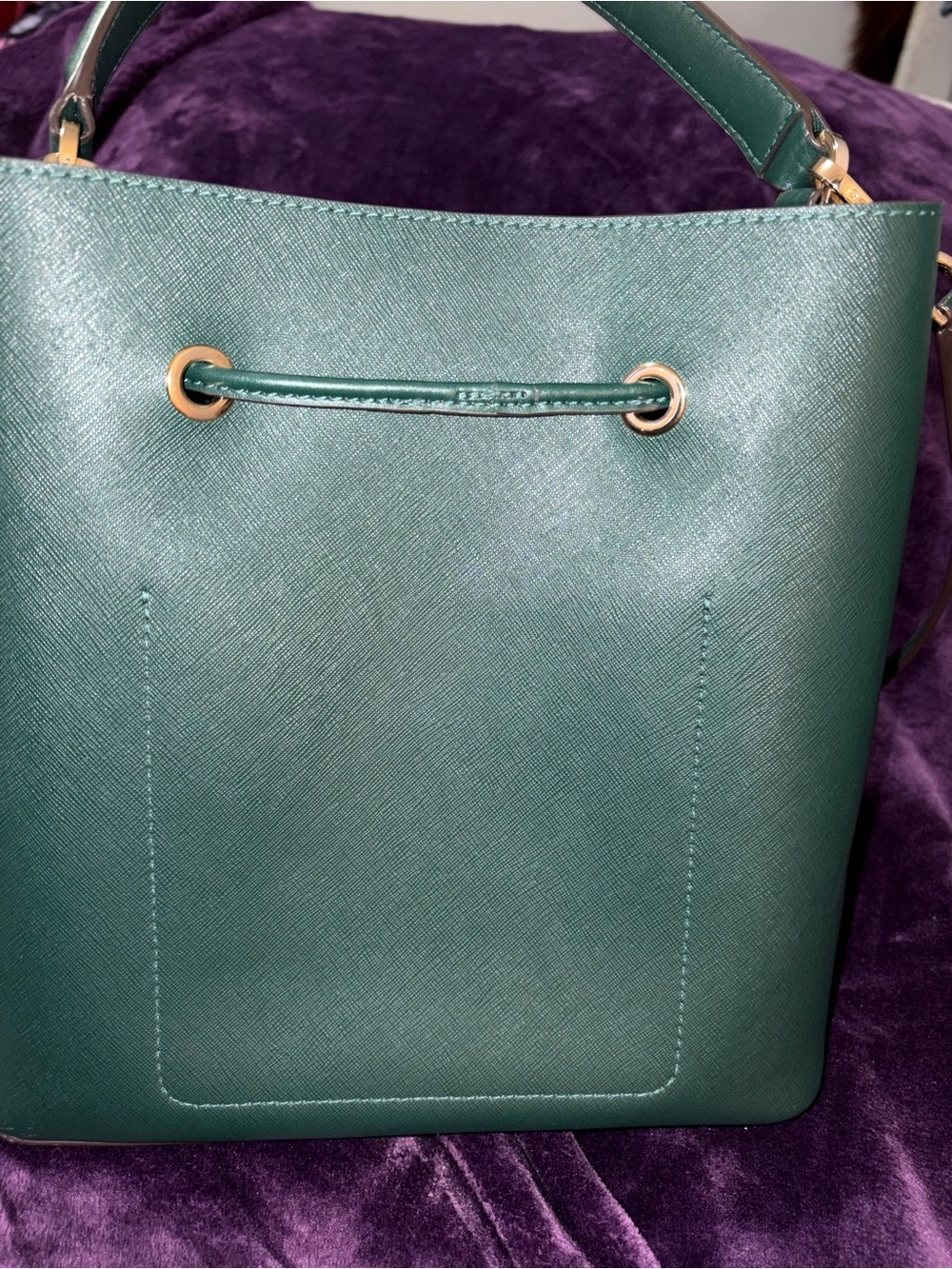Michael Kors Teal Green Saffiano Leather Bucket Shoulder Bag - Picture 3 of 3